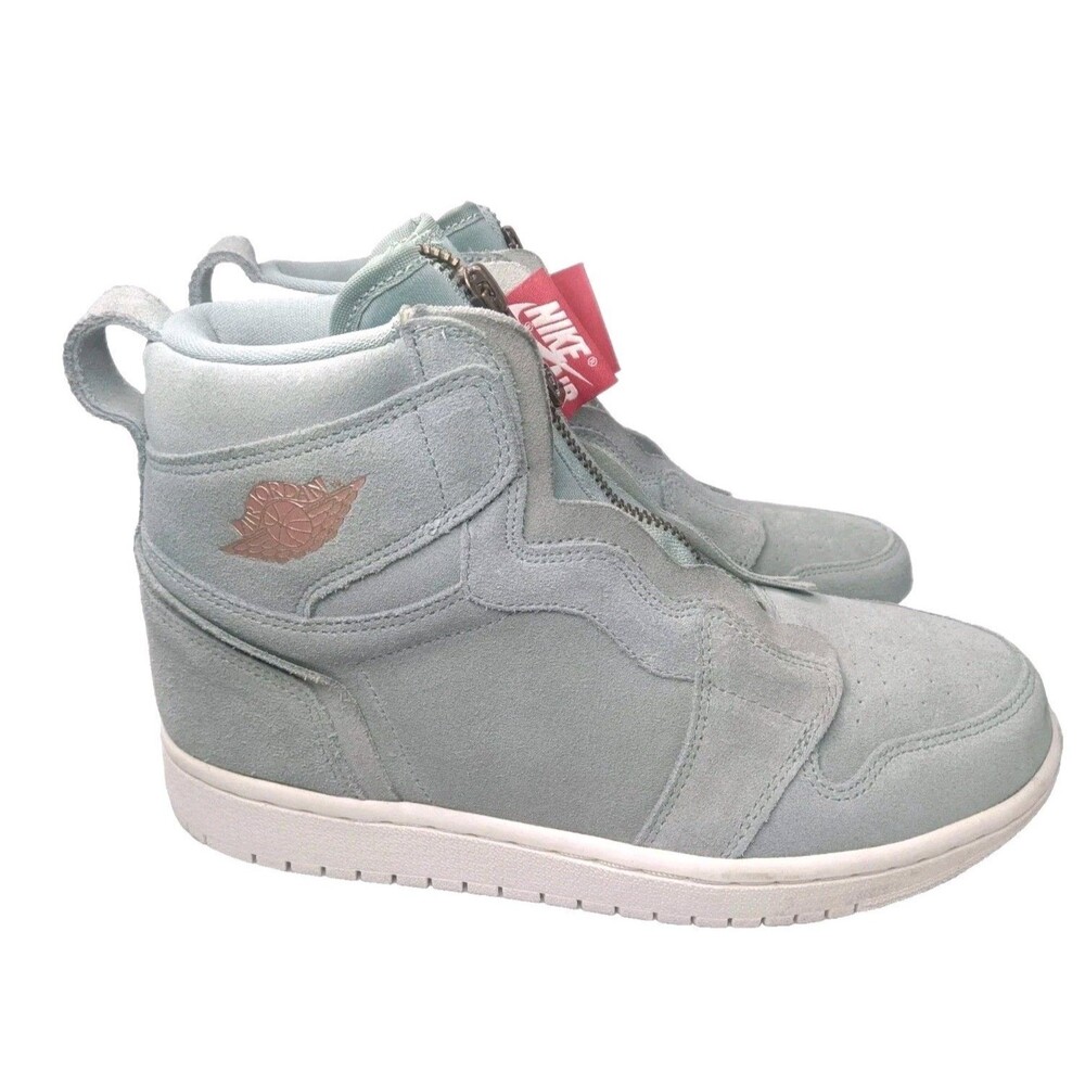 Nike Jordan 1 Retro High Zip Women's Size 7 Shoes Mica Green Suede